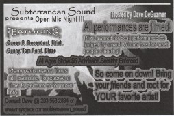Subterranean Sound Open Mic Night 3